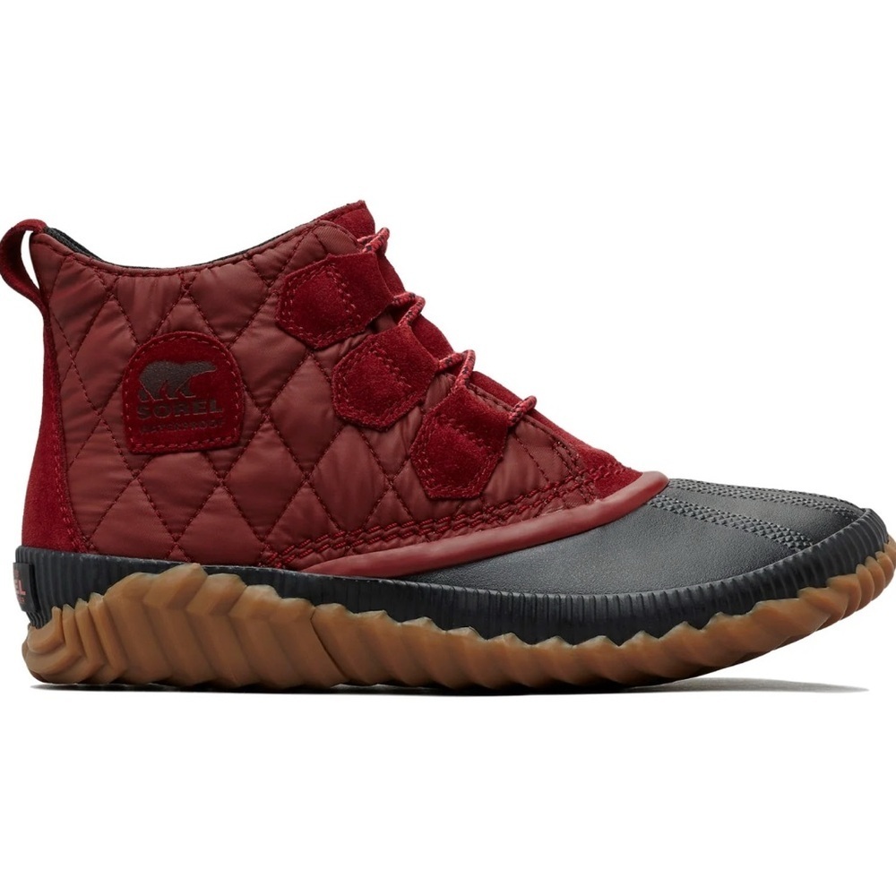 Womens Sorel OutnAbout Burgundy Quilted Lace-Up Boots Duck Size 10.5 SB-35
